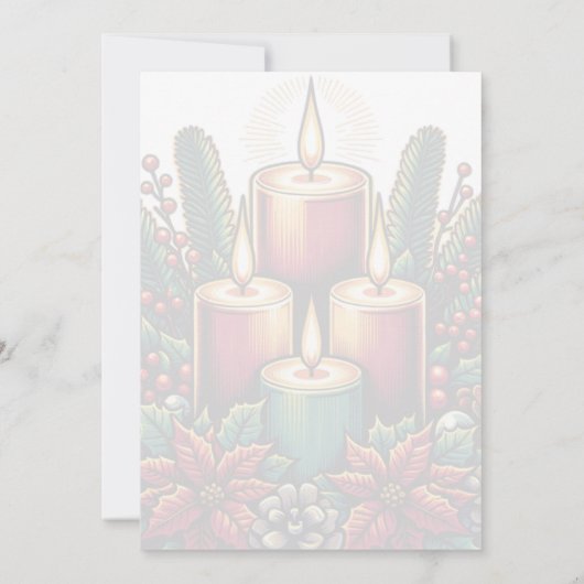 Weihnachten Winter Solstice Poinsettia & Greenerie Einladung (Rückseite)