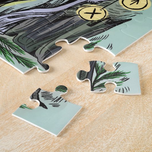 Weihnachten Winter Solstice Scheune mit Runen Puzzle (Seite)