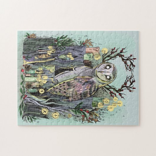 Weihnachten Winter Solstice Scheune mit Runen Puzzle (Horizontal)