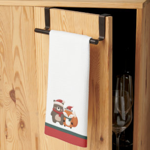 Weihnachten/Winter Süßer Bär & Fuchs Geschirrtuch