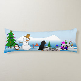 Weihnachten Winter Szene Cartoon 2 Seitenkissen Seitenschläferkissen