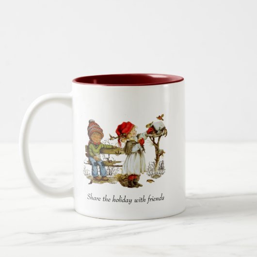 Weihnachten/Winter-Tasse Zweifarbige Tasse (Links)