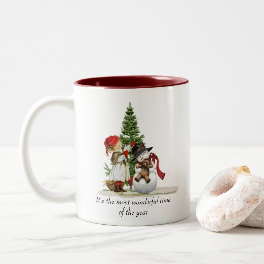 Weihnachten/Winter-Tasse Zweifarbige Tasse (Mit Donut)