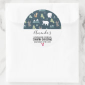 Weihnachten Winter Tiere Rustikale Muster Kerze Runder Aufkleber (Tasche)