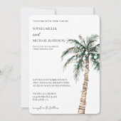 Weihnachten Winter Tropical Palm Tree Hochzeit Einladung (Vorderseite)