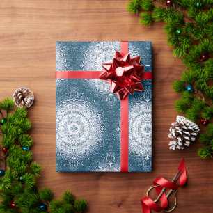 Weihnachten/Winter/Vintag blaues Wrapping Paper Geschenkpapier