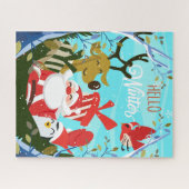 Weihnachten Winter Weihnachtsmann & Freunde Puzzle (Horizontal)