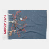 Weihnachten Winter Wildnis in Schneeflocken Küche  Geschirrtuch (Horizontal)