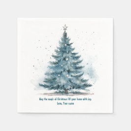 Weihnachten Winter Wonderland Blue Tree Paper Napk Serviette