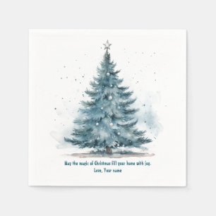 Weihnachten Winter Wonderland Blue Tree Paper Napk Serviette