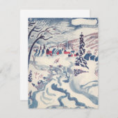 Weihnachten, Winterdorf Schnee Feiertagskarte (Vorne/Hinten)