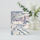 Weihnachten, Winterdorf Schnee Feiertagskarte (Stehend Vorderseite)