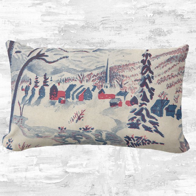 Weihnachten, Winterdorf Schnee Lendenkissen (Von Creator hochgeladen)