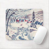 Weihnachten, Winterdorf Schnee Mousepad (Mit Mouse)