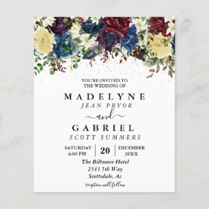 Weihnachten Winterhochzeit Aquarell Blumen Flyer