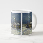 Weihnachten, Winterkirche im Schnee mit dem Mond Jumbo-Tasse (Vorderseite Rechts)