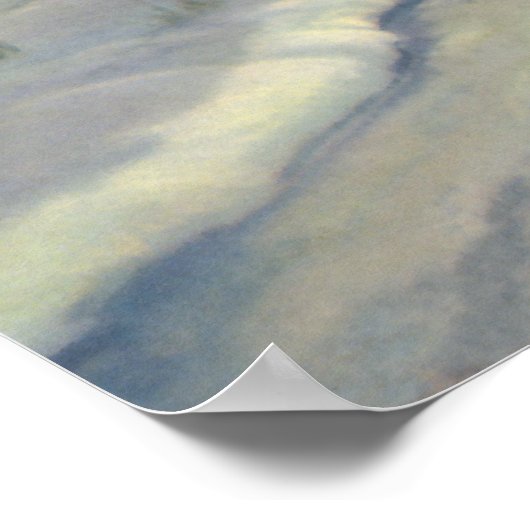 Weihnachten, Winterkirche im Schnee mit dem Mond Poster (Ecke)