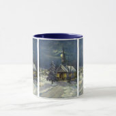 Weihnachten, Winterkirche im Schnee mit dem Mond Tasse (Zentrum)