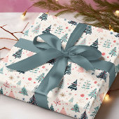 Weihnachten Winterurlaub Abstraktes Baummuster Geschenkpapier