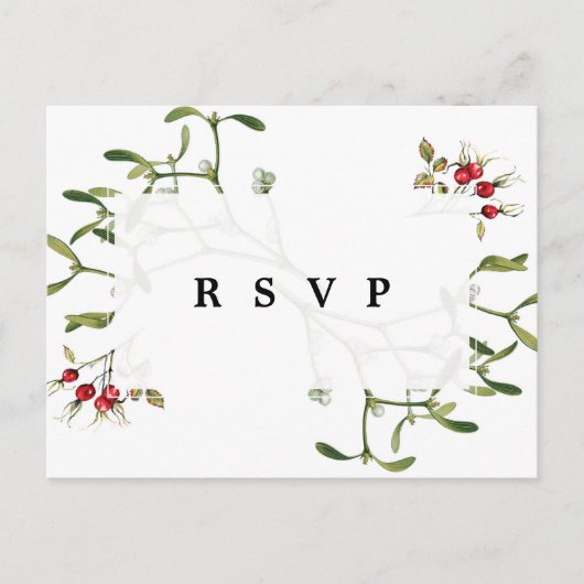 Weihnachten Winterurlaub Hochzeit rsvp Postkarte (Vorderseite)