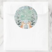Weihnachten Winterurlaub Schneefelder Wälder Runder Aufkleber (Tasche)