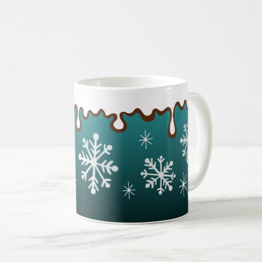 Weihnachten Winterurlaub Schneeflocken Kaffeepause Kaffeetasse (VorderseiteRechts)
