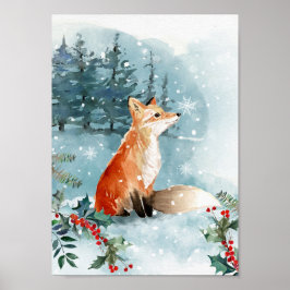Weihnachten, Winterwald, Fuchs Poster