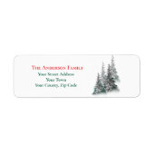 Weihnachten Winterwald Tannen Name Adresse (Vorne)