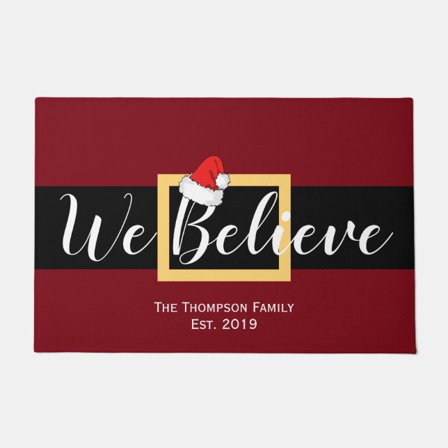 Weihnachten Wir glauben Fußmatte (Vorderseite)