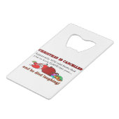 Weihnachten wird abgesagt geldbeutel flaschenöffner (Rückseite Schrägansicht)