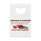 Weihnachten wird abgesagt geldbeutel flaschenöffner (Rückseite)
