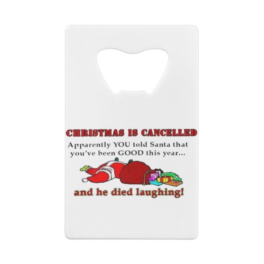 Weihnachten wird abgesagt geldbeutel flaschenöffner (Rückseite)