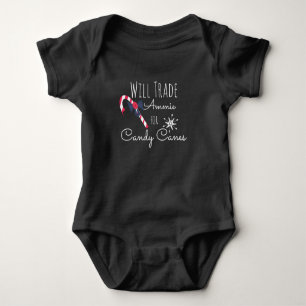 Weihnachten wird gegen Name Candy Cane tauschen Baby Strampler