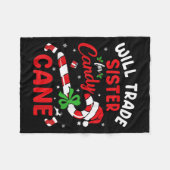 Weihnachten wird Handelsminister Candy Cane Xmas F Fleecedecke (Vorderseite (Horizontal))