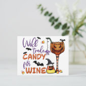 Weihnachten, wird Süßigkeiten für Wein handeln, tr Postkarte (Stehend Vorderseite)