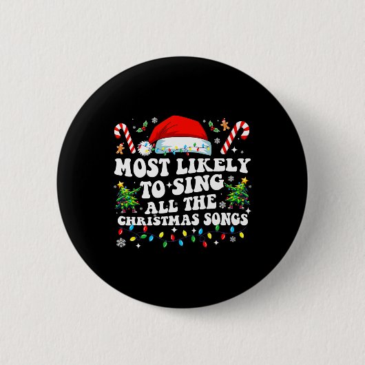 Weihnachten wird wahrscheinlich alle Weihnachtslie Button (Vorderseite)
