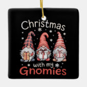 Weihnachten WIth My Gnomies Buffalo Kariert Keramikornament (Vorderseite)