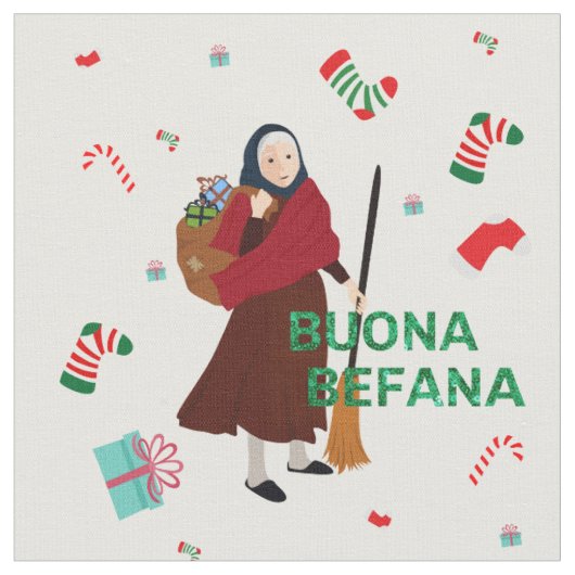 Weihnachten Witz Buona Befana Stoff (Nahaufnahme)
