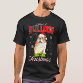 Weihnachten Wollte ich einen englischen Bulldog T-Shirt (Vorderseite)