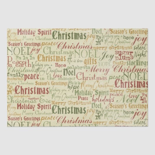 Weihnachten Word Kunstzettel Seidenpapier (Vorderseite)