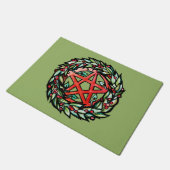 Weihnachten Wreath Pentagramm Pagan Pentagram Holi Fußmatte (Schrägansicht)