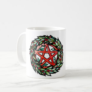 Weihnachten Wreath Pentagramm Pagan Pentagram Holi Kaffeetasse