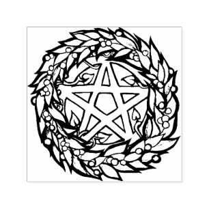Weihnachten Wreath Pentagramm Pagan Pentagram Holi Permastempel
