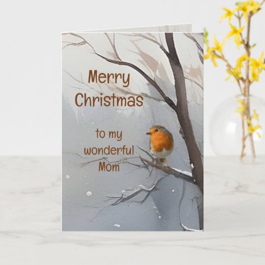 Weihnachten Wunderbare Mama Englisch Robin Karte (Gelbe Blume)