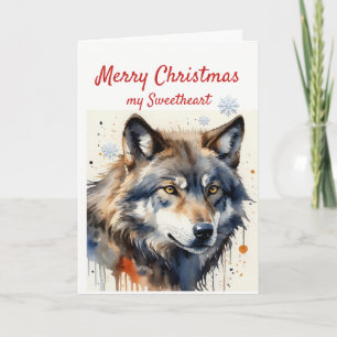 Weihnachten Wunderbare Wasserfarbe Wilder Wolf Tie
