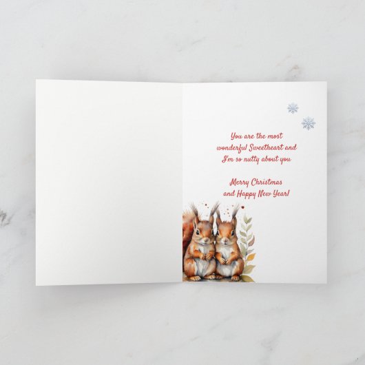 Weihnachten Wunderschönes Niedliches Eichhörnchen (Innenseite)