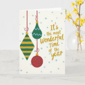 Weihnachten Wundervolle Zeit Ornamente Karte (Gelbe Blume)