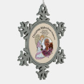 Weihnachten Wünsche aus dem Himmel Snowflake Ornam Schneeflocken Zinn-Ornament (Links)