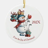Weihnachten Wünsche für Golfliebhaber - Snowman De Keramik Ornament (Vorne)