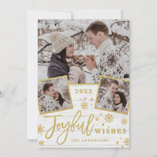 Weihnachten wünscht 3 FOTO Feiertag Gruß Karte